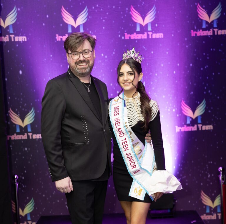 Brendan Marc Scully with Miss Ireland Teen Junior winner Ruby Byrne