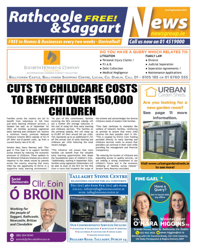 Rathcoole Saggart News 2nd Sep