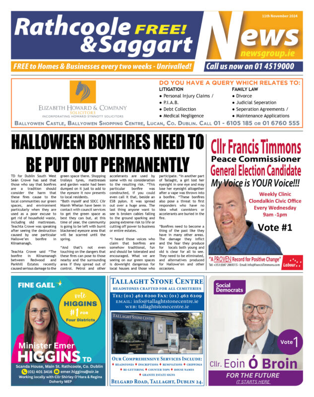 Rathcoole Saggart News 11th Nov