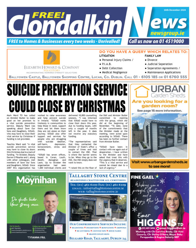 clondalkin news 16th dec